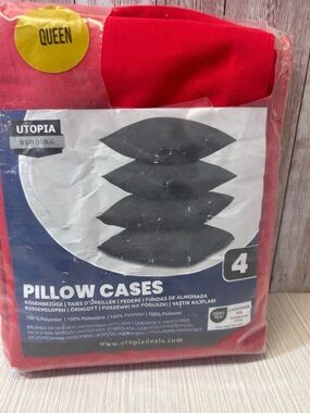 Utopia Bedding Envelope Pillow Cases Queen Size 4 Pack NEW